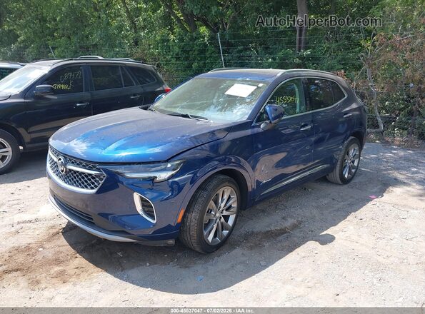 LRBFZRR41ND144178 2022 BUICK ENVISION Blue წინა მარცხენა ხედი სამი მეოთხედიდან