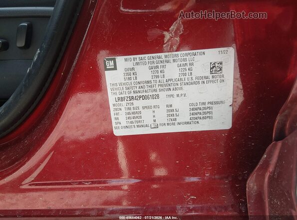 LRBFZSR42PD061028 2023 BUICK ENVISION Темно-бордовый Вид подкапотного пространства