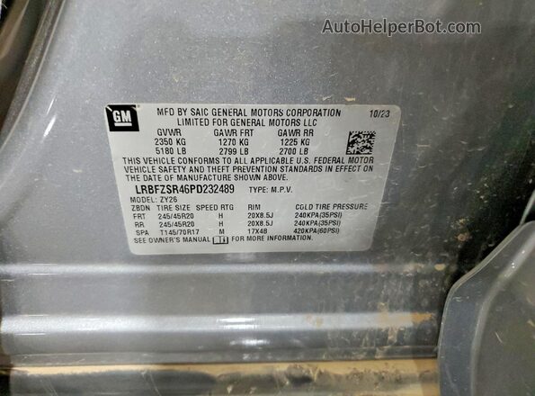 LRBFZSR46PD232489 2023 BUICK ENVISION Gray Շարժիչի բաժամունքի տեսք