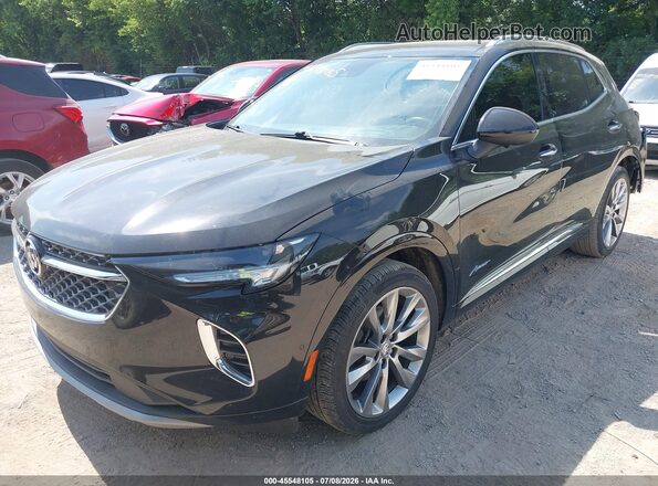 LRBFZSR47ND016406 2022 BUICK ENVISION Black Առջևի ձախ երեք քառորդ տեսարան