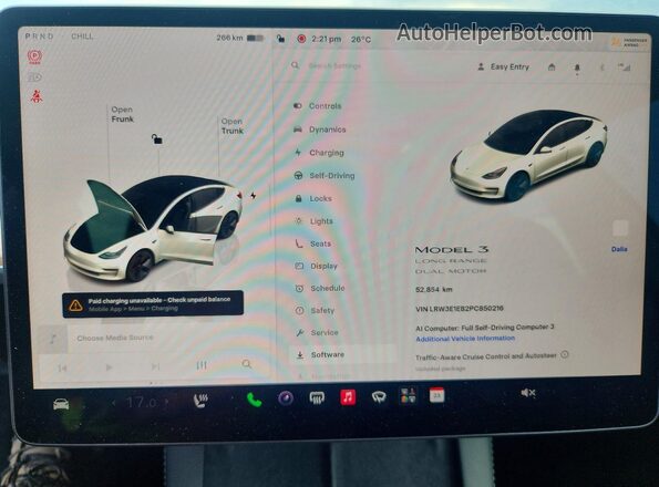 LRW3E1EB2PC850216 2023 TESLA MODEL White Instrument cluster view