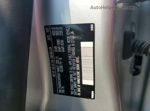 LYV402TK2JB178247 2018 VOLVO S60 Silver Widok komory silnika