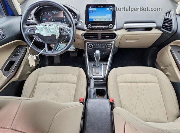 MAJ3S2GE4KC269145 2019 FORD ECOSPORT Blue Dashboard view