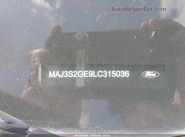 MAJ3S2GE9LC315036 2020 FORD ECOSPORT Silver ძრავის განყოფილების ხედი