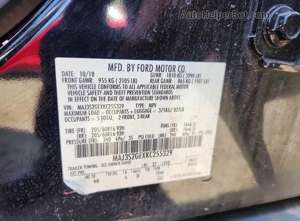 MAJ3S2GEXKC255329 2019 FORD ECOSPORT Black VIN կոդի պիտակի տեսք