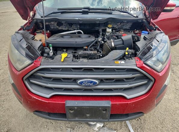 MAJ6P1CL0JC212209 2018 FORD ECOSPORT Maroon ძრავის განყოფილების ხედი