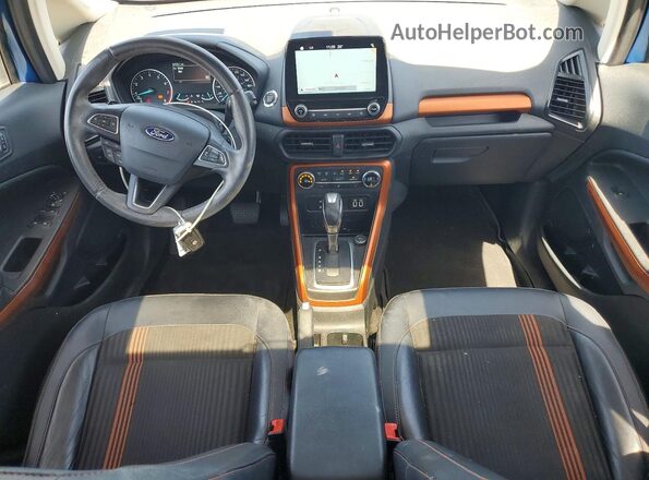 MAJ6P1CL8JC158531 2018 FORD ECOSPORT Blue Widok deski rozdzielczej