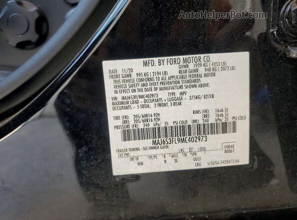 MAJ6S3FL9MC402973 2021 FORD ECOSPORT Черный Вид подкапотного пространства