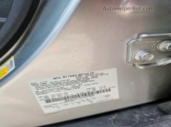 MAJ6S3JL3LC337804 2020 FORD ECOSPORT Silver VIN კოდის სტიკერის ხედი