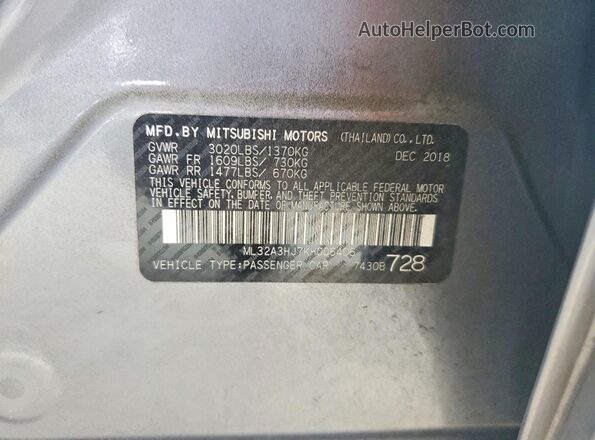 ML32A3HJ7KH006406 2019 MITSUBISHI MIRAGE Gray ძრავის განყოფილების ხედი