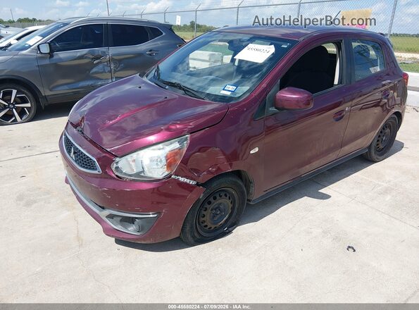 ML32A3HJXKH008828 2019 MITSUBISHI MIRAGE Burgundy Առջևի ձախ երեք քառորդ տեսարան