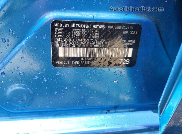 ML32AUHJ0RH004450 2024 MITSUBISHI MIRAGE Turquoise Widok komory silnika
