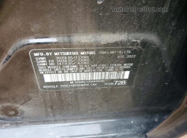 ML32AUHJ1PH000596 2023 MITSUBISHI MIRAGE Black Շարժիչի բաժամունքի տեսք
