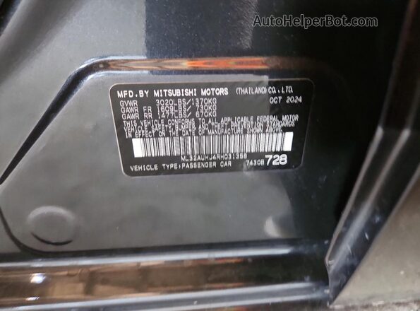 ML32AUHJ4RH031358 2024 MITSUBISHI MIRAGE Gray Շարժիչի բաժամունքի տեսք