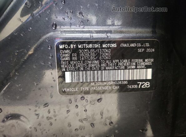 ML32AUHJ5RH028386 2024 MITSUBISHI MIRAGE Gray ძრავის განყოფილების ხედი