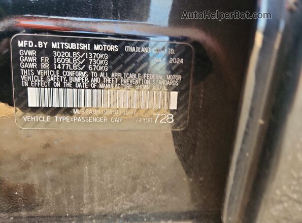 ML32AUHJ9RH013597 2024 MITSUBISHI MIRAGE Black Widok komory silnika