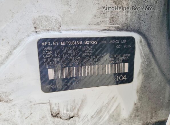 ML32F3FJ6HHF14883 2017 MITSUBISHI MIRAGE White Engine compartment view