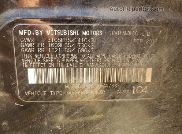 ML32F3FJ6JHF04733 2018 MITSUBISHI MIRAGE Черный Вид подкапотного пространства
