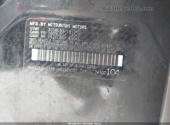 ML32F3FJ6JHF12296 2018 MITSUBISHI MIRAGE G4 Black ძრავის განყოფილების ხედი