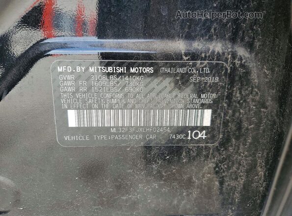 ML32F3FJXLHF02454 2020 MITSUBISHI MIRAGE Black Engine compartment view