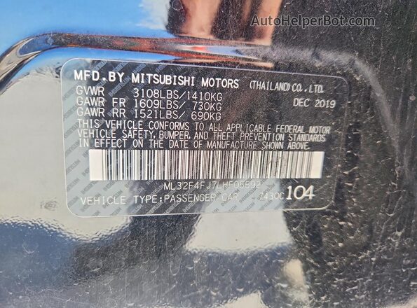ML32F4FJ7LHF05592 2020 MITSUBISHI MIRAGE Black Engine compartment view