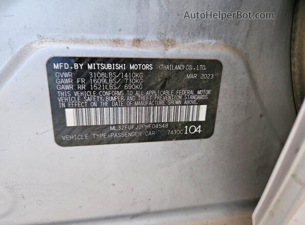 ML32FUFJ2PHF04548 2023 MITSUBISHI MIRAGE Gray ძრავის განყოფილების ხედი