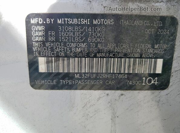 ML32FUFJ2RHF17464 2024 MITSUBISHI MIRAGE Gray Engine compartment view