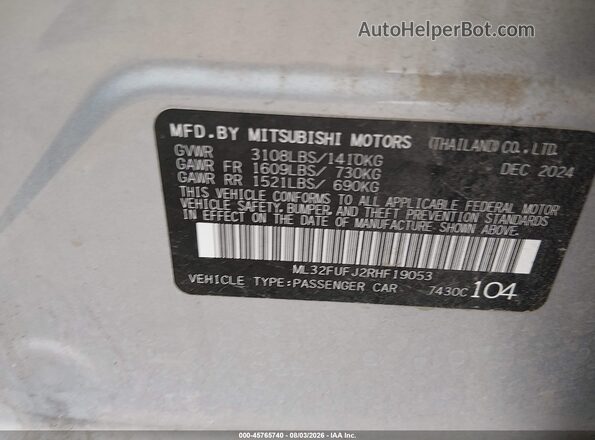 ML32FUFJ2RHF19053 2024 MITSUBISHI MIRAGE G4 Silver Engine compartment view