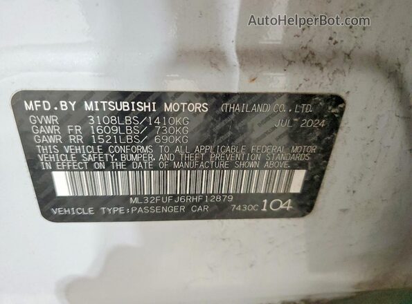 ML32FUFJ6RHF12879 2024 MITSUBISHI MIRAGE Silver Widok komory silnika