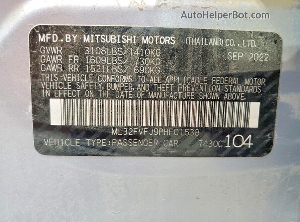 ML32FVFJ9PHF01538 2023 MITSUBISHI MIRAGE Silver Շարժիչի բաժամունքի տեսք