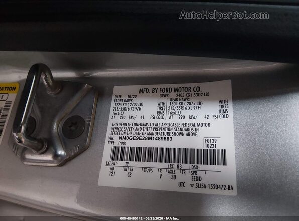 NM0GE9E28M1489663 2021 FORD TRANSIT CONNECT Silver Widok komory silnika