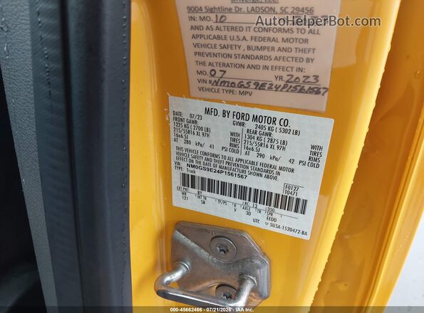 NM0GS9E24P1561567 2023 FORD TRANSIT CONNECT Желтый Вид подкапотного пространства