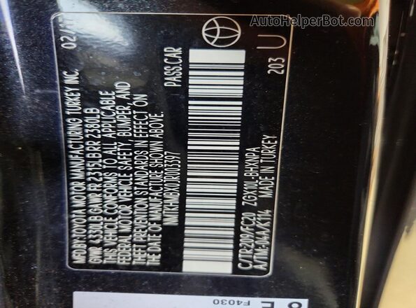 NMTKHMBX0JR003397 2018 TOYOTA C-HR Black Вид підкапотного простору