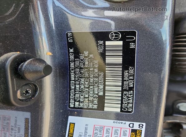 NMTKHMBX2KR096487 2019 TOYOTA C-HR Gray Вид підкапотного простору