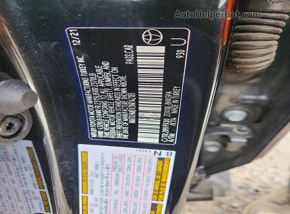 NMTKHMBX3NR142185 2022 TOYOTA C-HR Black Widok naklejki z numerem VIN