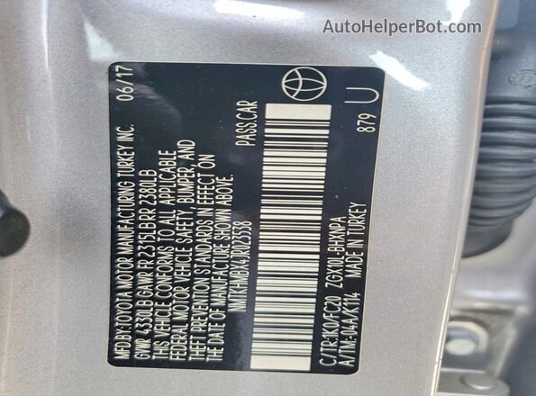NMTKHMBX4JR023538 2018 TOYOTA C-HR Серебряный Вид подкапотного пространства