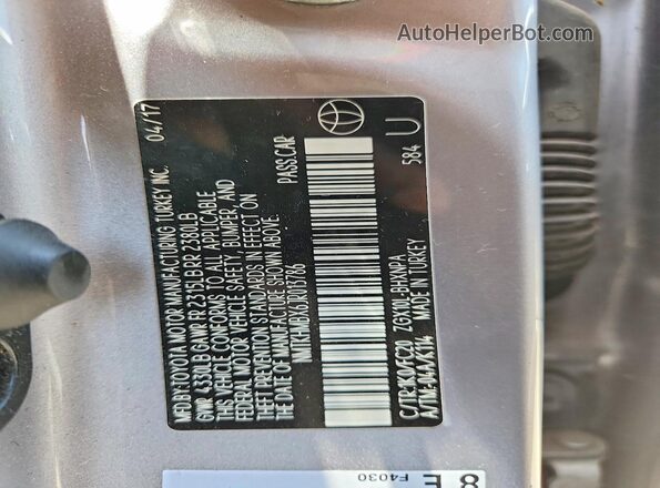 NMTKHMBX6JR013786 2018 TOYOTA C-HR Серебряный Вид подкапотного пространства