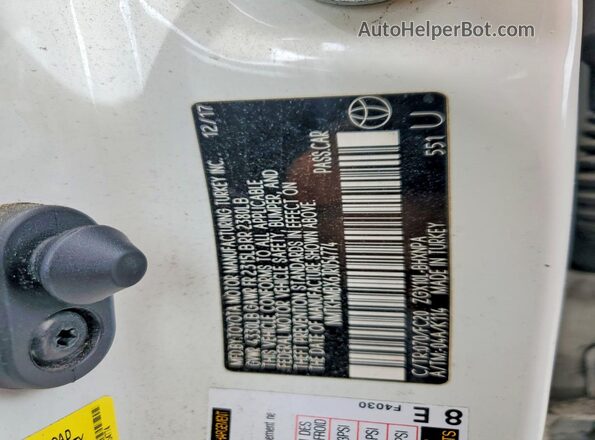 NMTKHMBX6JR054774 2018 TOYOTA C-HR White Engine compartment view