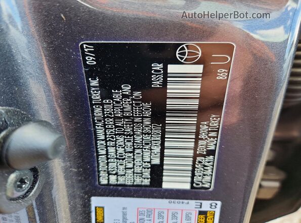 NMTKHMBX8JR038172 2018 TOYOTA C-HR Gray Vista interior de 360 grados