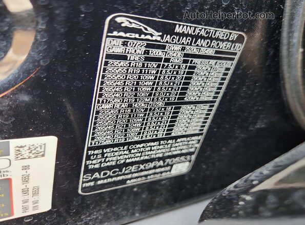SADCJ2EX9PA705531 2023 JAGUAR F-PACE Black Widok wnętrza 360 stopni