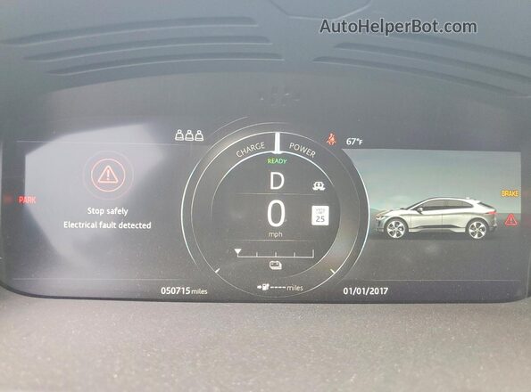 SADHD2S17K1F63589 2019 JAGUAR I-PACE Blue Instrument cluster view
