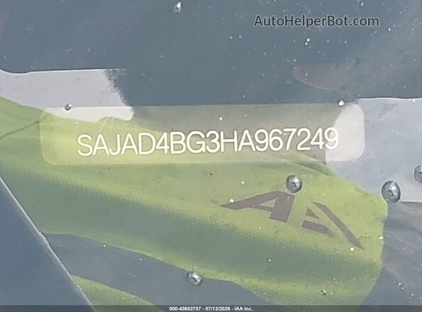 SAJAD4BG3HA967249 2017 JAGUAR XF White Вид підкапотного простору