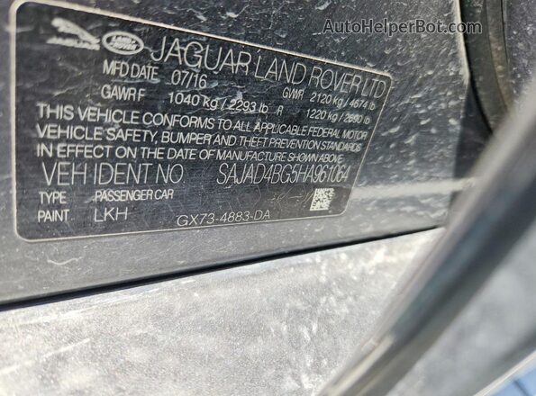 SAJAD4BG5HA961064 2017 JAGUAR XF Серый Вид подкапотного пространства