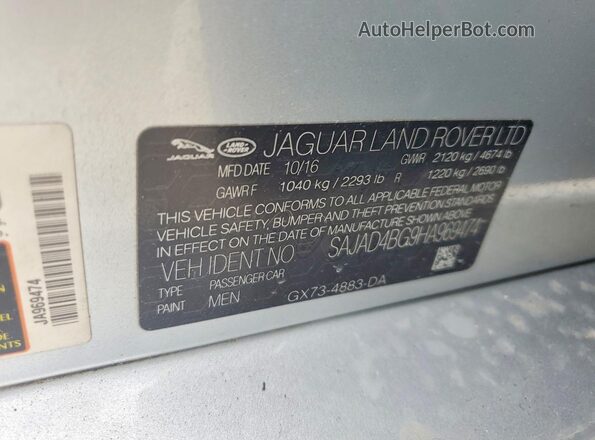SAJAD4BG9HA969474 2017 JAGUAR XF Silver Widok komory silnika