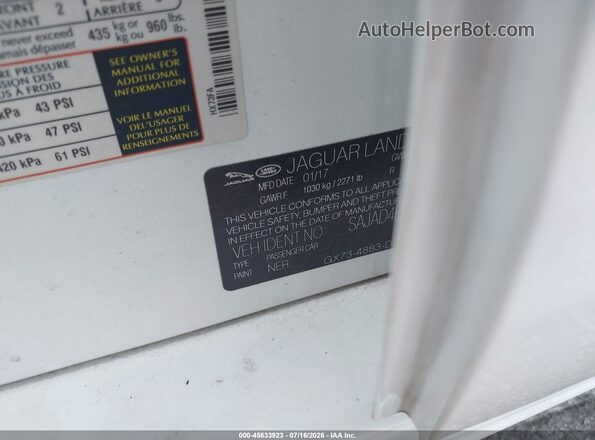 SAJAD4BN5HCP10984 2017 JAGUAR XF White Շարժիչի բաժամունքի տեսք