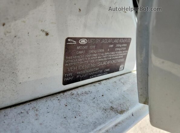 SAJAD4FX2KCP48966 2019 JAGUAR XF Белый Вид подкапотного пространства