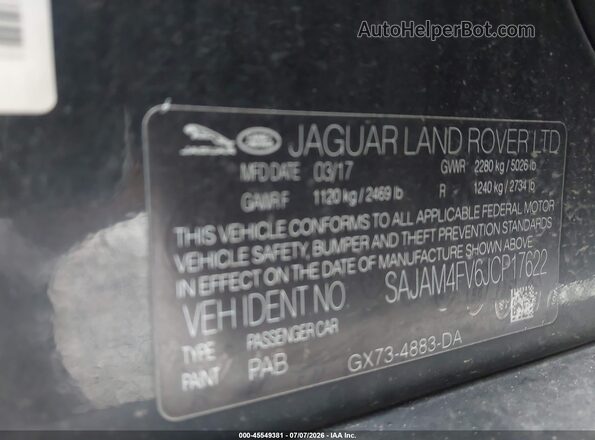 SAJAM4FV6JCP17622 2018 JAGUAR XF Black Widok komory silnika
