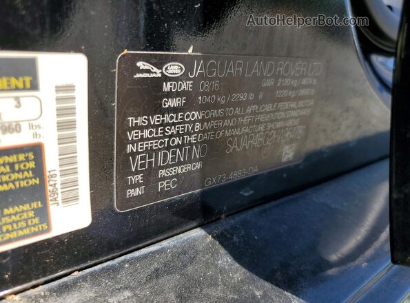 SAJAR4BG2HA964781 2017 JAGUAR XF Black Շարժիչի բաժամունքի տեսք