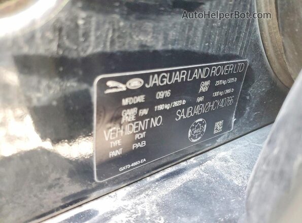 SAJBJ4BV2HCY40766 2017 JAGUAR XF Black VIN կոդի պիտակի տեսք