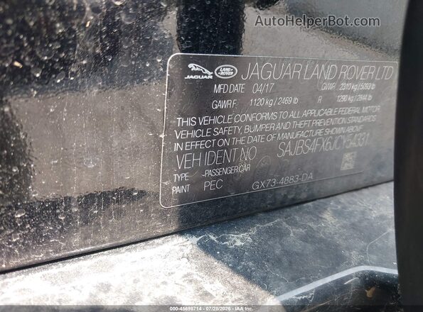 SAJBS4FX6JCY54331 2018 JAGUAR XF Черный Вид подкапотного пространства